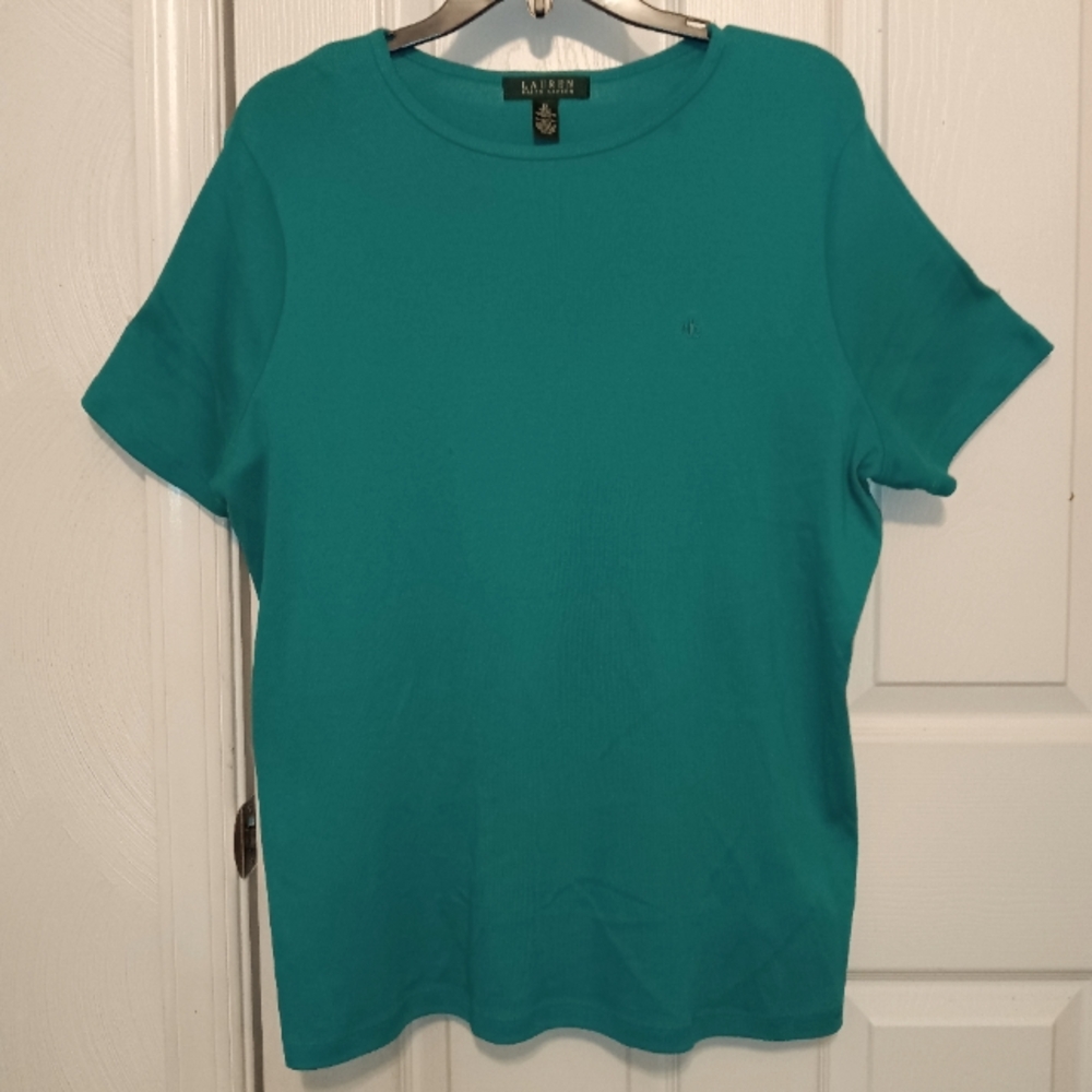 (NWOT) Lauren Ralph Lauren Green Short Sleeve Top